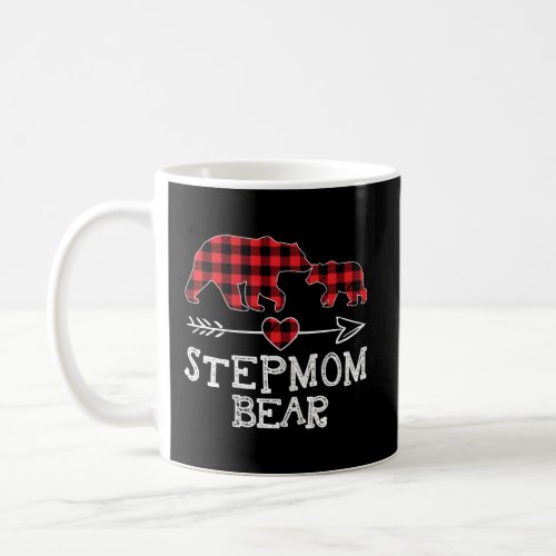 Stepmom Bear Christmas Pajama Red Plaid Buffalo Fa Coffee Mug