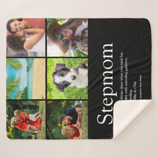 Stepmom Bonus Mom Definition Photo Collage Sherpa Blanket Zazzle