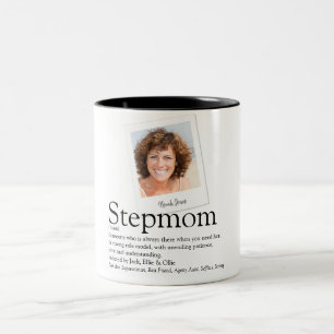 Stepmom Bonus Mom Definition Photo Two-Tone Coffee Mug