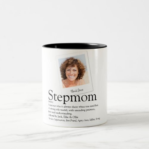 Stepmom Bonus Mom Definition Photo Two_Tone Coffee Mug