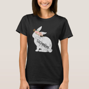 Stepmom Bunny Matching Family Floral Bunny Rabbit T-Shirt