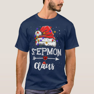 Stepmom Claus Christmas Light Pajama Family Matchi T-Shirt
