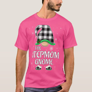 Stepmom Gnome Buffalo Plaid Christmas Matching Fam T-Shirt