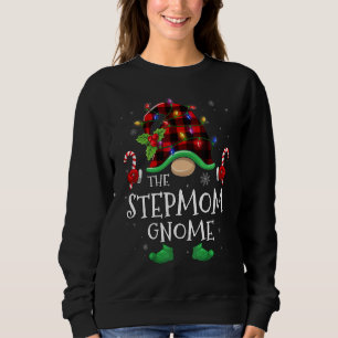 Stepmom Gnome Buffalo Plaid Matching Family Christ Sweatshirt