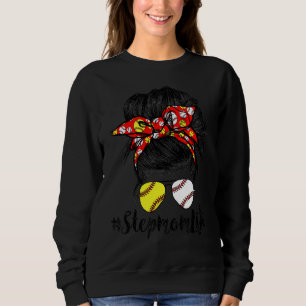 Stepmom Life Messy Bun Hair Mother's Day Sweatshirt