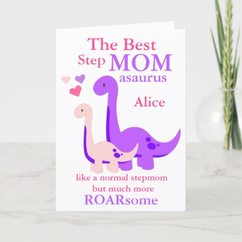 Stepmom Mom_asaurus Dinosaur Mothers Day Holiday Card