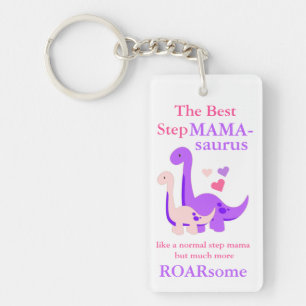 Stepmom Mother's Day Momasaurus Dinosaur Keychain