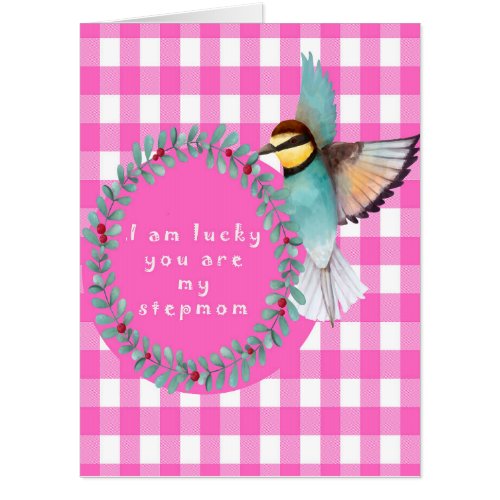 Stepmom Mothers Day Vintage Watercolor Bird Card