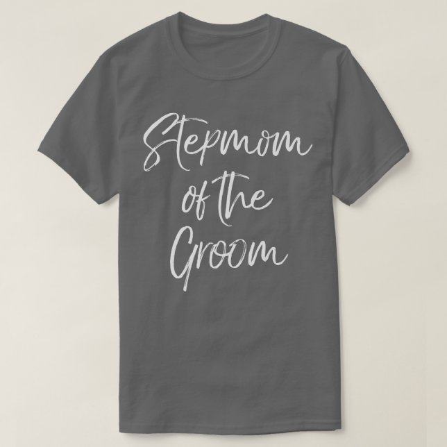 Stepmom Of The Groom Family Cute Wedding PartyT-Sh T-Shirt (Design Front)