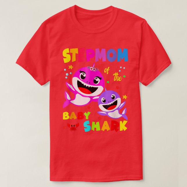 Stepmom Shark Stepmom Shark Family Mother's Day  T-Shirt (Design Front)