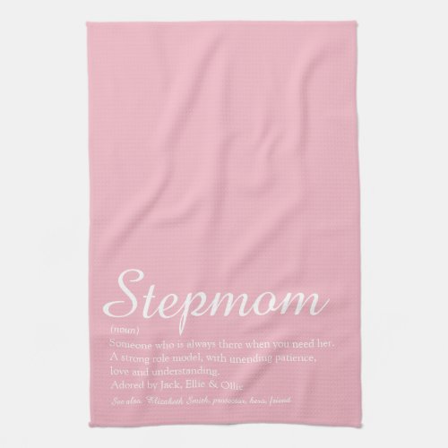 Stepmom Stepmother Definition Pink Kitchen Towel