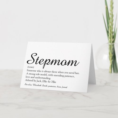 Stepmom Stepmother Definition Script Card