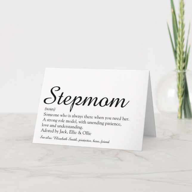 Stepmom, Stepmother Definition Script Card (Front)