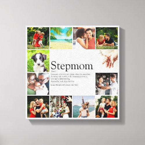 Stepmom Stepmum Bonus Mom Definition Photo Collage Canvas Print