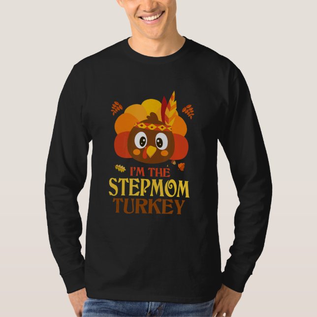 Stepmom Turkey Family Matching Thanksgiving Christ T-Shirt (Front)