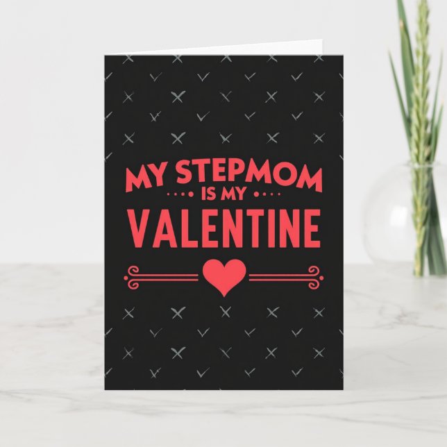 Stepmom Valentine Tick Cross Card (Front)