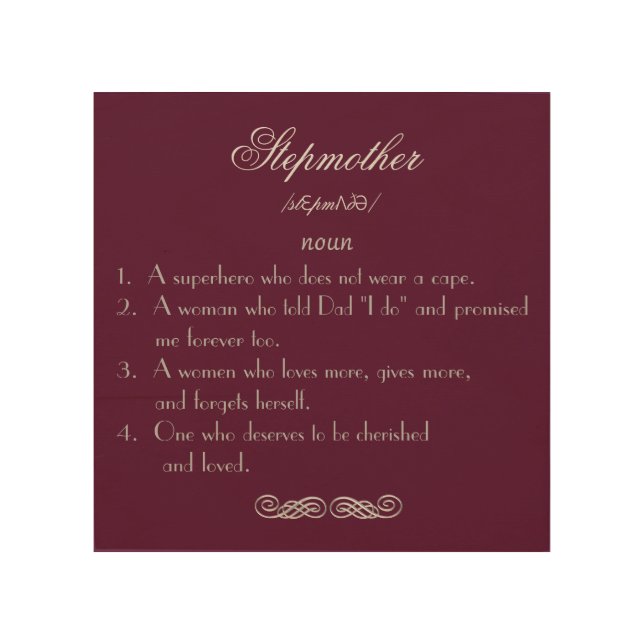 Stepmom Wall Art:  Definition Wall Art for Stepmom (Front)