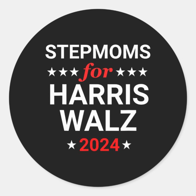 Stepmoms For Kamala Harris Wheimer  Classic Round Sticker (Front)