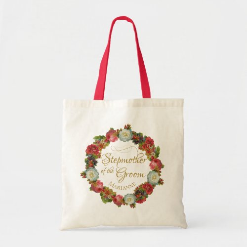 Stepmother of the Groom Vintage Floral Wedding Tote Bag