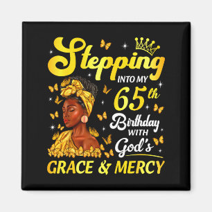 Stepng Into My 65th Birthday Christian Afro Women Magnet