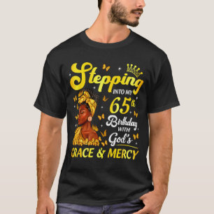 Stepng Into My 65th Birthday Christian Afro Women T-Shirt