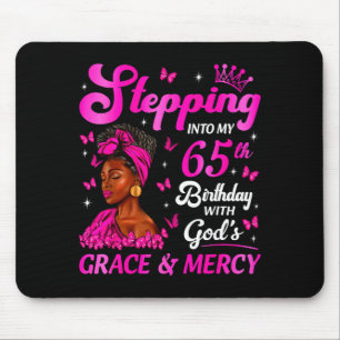 Stepng Into My 65th Birthday Christian Bday Women Mouse Pad