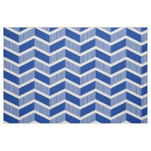 Stepped Chevrons - Navy Blue Fabric