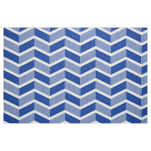 Stepped Chevrons - Navy Blue Fabric