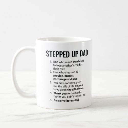 Stepped Up Dad Definition Funny Stepdad Coffee Mug