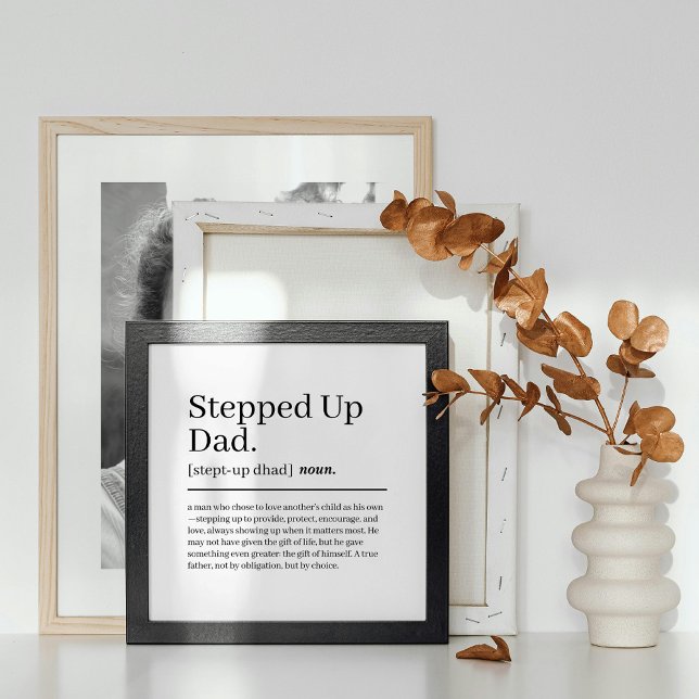 Stepped Up Dad Dictionary Definition Step Dad Gift Peel And Stick Photo Tile (Stepped Up Dad Dictionary Definition Step Dad Gift Peel And Stick Photo Tile)