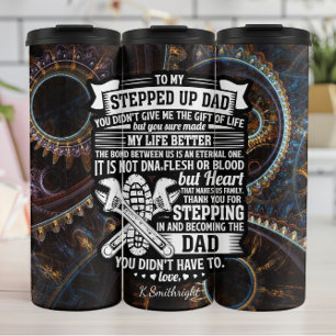 Stepped Up Dad Heart Family Thermal Tumbler