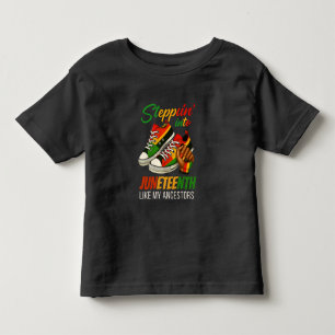 Steppin' Into Juneteenth – Black Woman Pride Toddler T-shirt