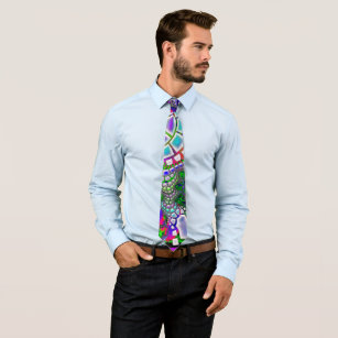 Steppin Stone Psychedelic 3D Abstract Neck Tie