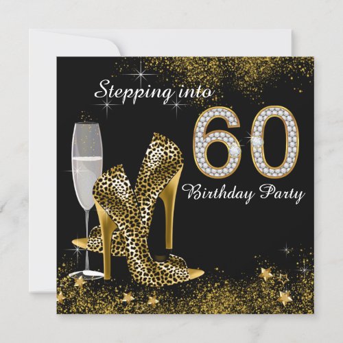 Stepping Into 60 Birthday Party Invitation