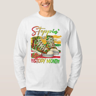 Stepping Into Black History Month Black  T-Shirt