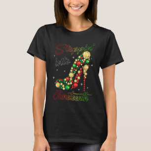 Stepping Into Juneteenth Afro Woman Black Girls Hi T-Shirt