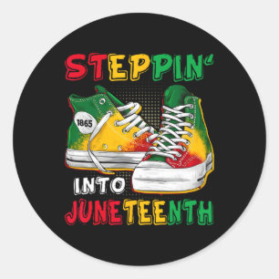 Stepping Into Juneteenth Afro Woman Black Girls Sn Classic Round Sticker