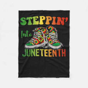Stepping Into Juneteenth Black Women Men Boys Girl Fleece Blanket