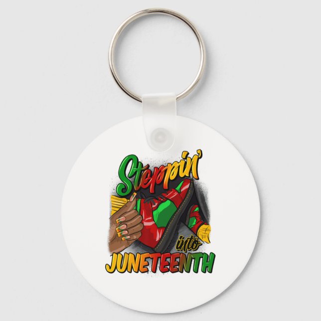Stepping Into Juneteenth Remembering My Ancestors  Keychain (Front)
