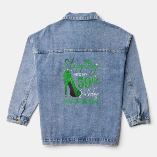 Stepping Into My 59th Birthday Gifts Womens High H Denim Jacket