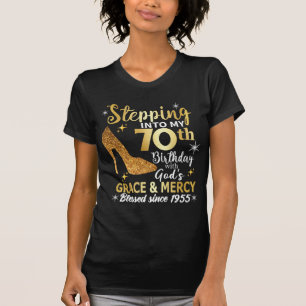 Stepping into my 70th  birthday with gods grace T-Shirt