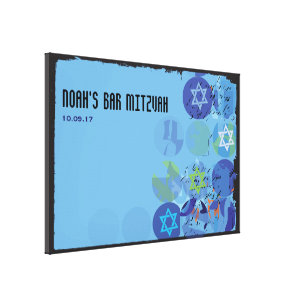 STEPPING STONES Bar Mitzvah Mitzvah Sign-In Board Canvas Print