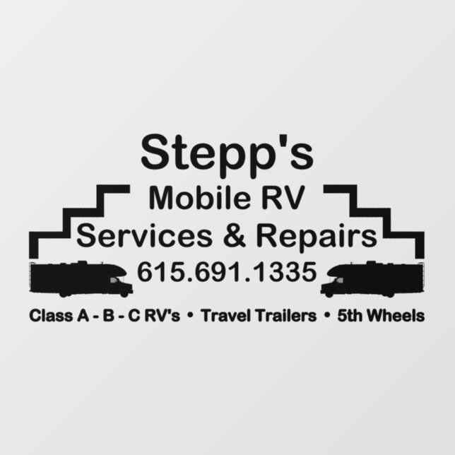 Stepp's Mobile RV Repair and Service Floor Decals (Front)