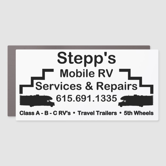 Stepp's RV Services Car Magnet (Front)