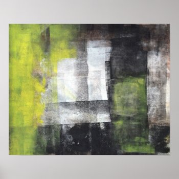 'steps' Black And Yellow Abstract Art Poster by T30Gallery at Zazzle