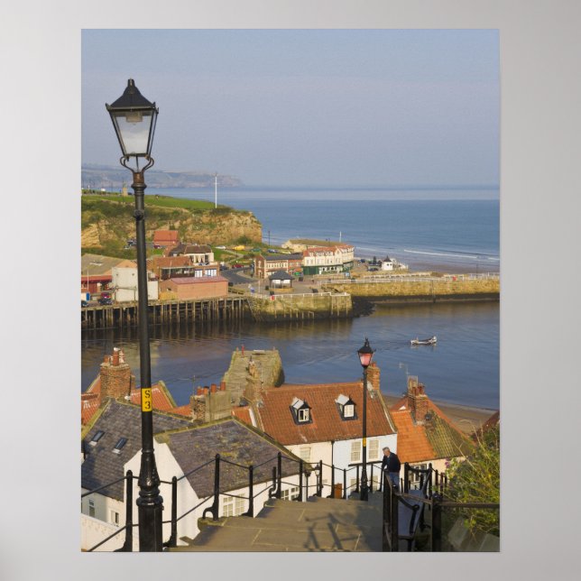 Steps leading down to the harbor, Whitby, North Poster (Front)