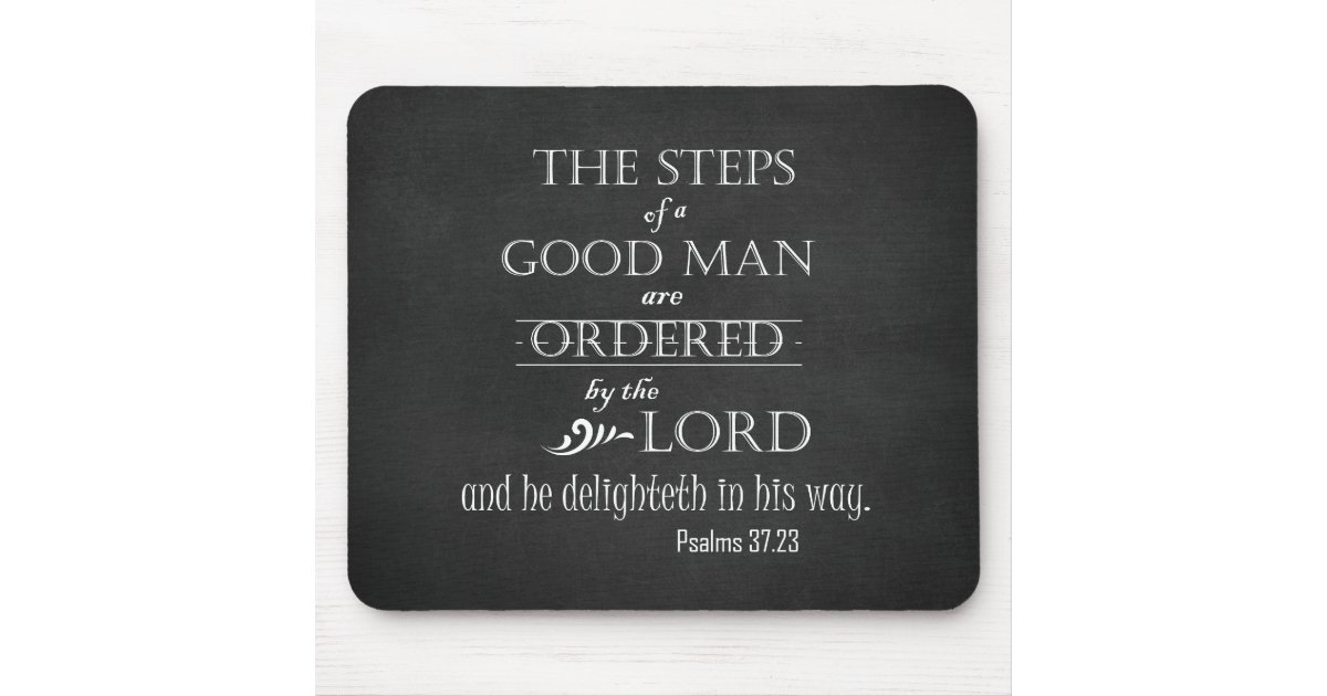 Steps of a Good Man Bible Verse Typography Mouse Pad ...