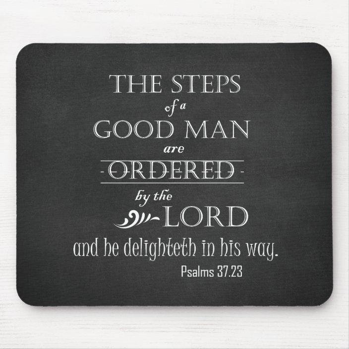 Steps Of A Good Man Bible Verse Typography Mouse Pad Zazzle Com