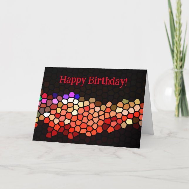 Steps Steppingstones Mosaic Colorful Birthday Card (Front)