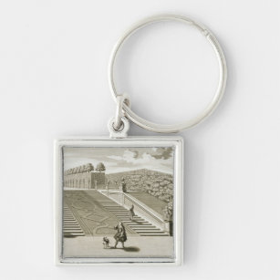 Steps to the garden terrace, Belvedere Palace, Vie Keychain